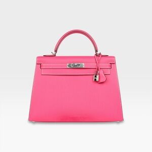 Hermès - Kelly Sellier 32 - Rose Tyrien Candy Epsom